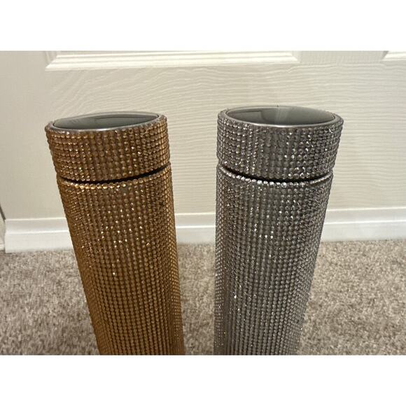 NWOT Ruehalf Stainless Steel Rhinestone Smart Temperature Vacuum Water Bottle - Picture 3 of 8